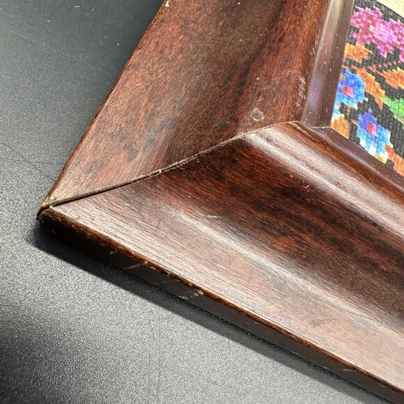 Handmade Floral Welcome Wall Hanging Framed Cross Stitch Art Granny Chic Decor - Picture 7 of 12